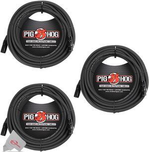 Pig Hog 8mm XLR Microphone Cable Male to Female 30 Ft Fully Balanced Premium Mic Cable  - 3 Units