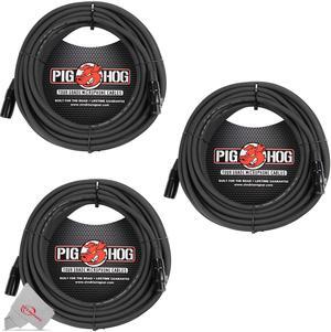 Pig Hog 8mm XLR Microphone Cable Male to Female 50 Ft Fully Balanced Premium Mic Cable  - 3 Units
