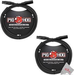 Pig Hog 8mm XLR Microphone Cable Male to Female 6 Ft Fully Balanced Premium Mic Cable  - 2 Units