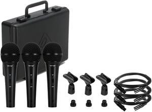 Behringer XM1800S Dynamic Vocal & Instrument Mic  (3-pack) + 3x 8mm XLR Microphone 20ft Cable