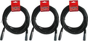 3x Sturkture XLR Microphone Cable Male to Female 6Ft Fully Balanced Premium Microphone Cable