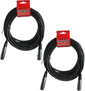 2x Sturkture XLR Microphone Cable Male to Female 6Ft Fully Balanced Premium Microphone Cable