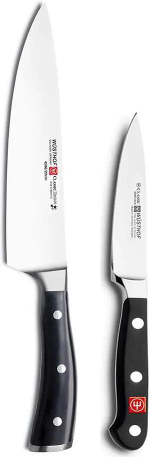 Wusthof Classic Ikon 8 inches Chef's Knife and Wusthof Classic 4 inches Paring Knife