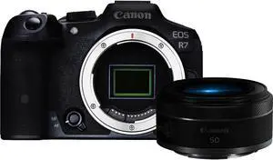 Canon EOS R7 32.5MP Mirrorless Camera with Canon RF 50mm f/1.8 STM Lens Canon EOS R7 32.5MP Mirrorless Camera with Canon RF 50mm f/1.8 STM Lens