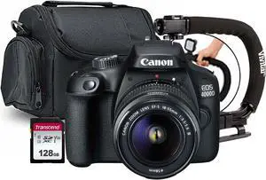 Canon EOS 4000D Digital SLR Camera with Canon EF-S 18-55mm III f/3.5-5.6 Camera Lens Accessory Bundle