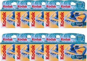 10x Kodak Water and Sport One-Time Use Disposable Camera (ISO-800) Waterproof (50'/15 m) 35mm - 27 Exposures