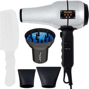 Wahl Professional 5-Star Series Ionic Retro-Chrome Design Barber Hair Dryer with 2 Concentrator Nozzles and Accessories