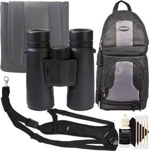 Nikon 10x42 Monarch M5 Waterproof Roof Prism Binoculars Black and Vivitar SLING1 Padded Hands Free Strap with Threaded Fastener 1420 Inch Thread Bundle