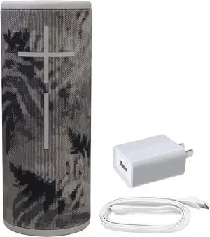 Logitech Ultimate Ears BOOM 3 Portable Wireless Portable Waterproof Bluetooth Speaker (Jungle Grey) with USB Plug