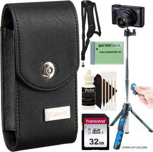 Travelers Favorite Accessory Bundle for Canon Powershot SX740 Includes Camera Case, 128GB Memory Card, Replacement Battery and More
