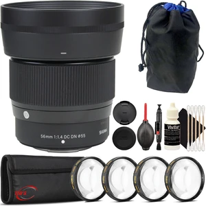 Sigma 56mm f/1.4 DC DN Contemporary Lens (Sony E) with 55mm Macro Filter Set Sigma 56mm f/1.4 DC DN Contemporary Lens (Sony E) with 55mm Macro Filter Set