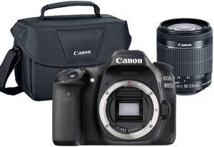 Canon EOS Rebel 80D 242MP DSLR Camera with 1855mm Lens and Canon 100ES Case