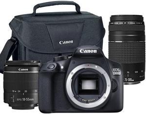 Canon EOS Rebel 1300D 18MP DSLR Camera with 1855mm Lens  75300mm Lens and Canon Camera Case