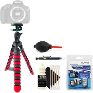 Flexible Tripod + Screen Protector + Lens Pen + Dust Blower + 3pc Cleaning Kit