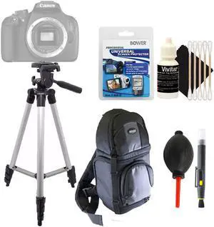 Tall Tripod + Lens Pen + Dust Blower + Universal Screen Protector + DSLR Backpack + 3pc Cleaning Kit