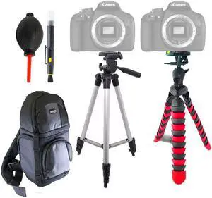 Tall Tripod + Flexible Tripod + Lens Pen + Dust Blower + DSLR Backpack