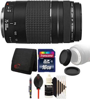 Canon EF 75-300mm f/4-5.6 III Lens  + 16GB Deluxe Accessory Kit for Canon EOS 750D 760D 650D 600D