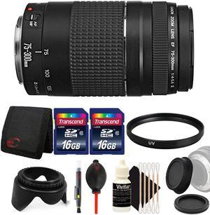 Canon EF 75-300mm f/4-5.6 III Lens  + 32GB Deluxe Accessory Kit for Canon EOS 750D 760D 650D 600D