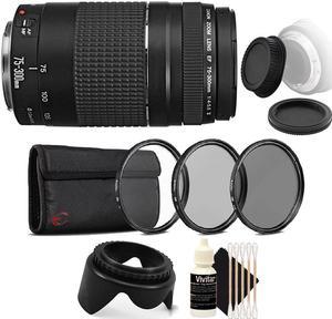 Canon EF 75-300mm f/4-5.6 III Lens  + UV CPL Filter Kit Deluxe Accessories for Canon EOS 750D 760D 650D 600D