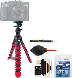 Flexible Tripod + Screen Protector + Lens Pen + Dust Blower + 3pc Cleaning Kit