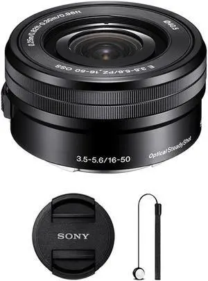 Sony E PZ 16-50mm f/3.5-5.6 OSS Lens with Lens Cap Holder Sony E PZ 16-50mm f/3.5-5.6 OSS Lens with Lens Cap Holder