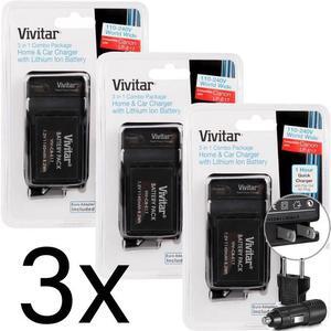 Three Canon LP E17 / LC E17 Replacement Kit + AC DC and EU Plugs for Canon T6i