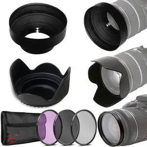 Filter Set + Hoods for NIKON 50mm f/1.8D, NIKON 50mm f/1.4D, NIKON 40mm f/2.8G Lenses