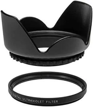 72MM UV Protector Filter and 72mm Tulip Shaped Anti Lens Flare Hood