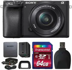 Sony Alpha a6400 Mirrorless 24.2MP Digital Camera (Black) w/ 16-50mm Lens & Deluxe Kit