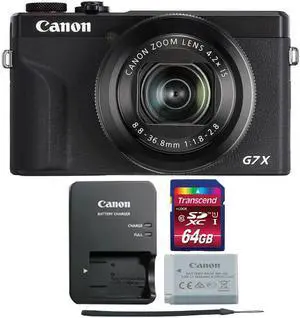 Canon PowerShot G7 X Mark III Digital Camera (Black) with 64GB Memory Card