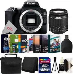 Canon EOS 250D Rebel SL3 24.1MP DSLR Camera + 18-55mm Lens Complete Bundle