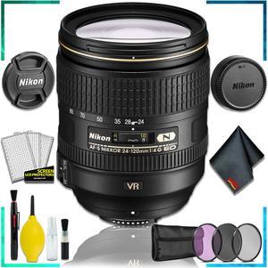 Nikon AF-S NIKKOR 24-120mm f.4G ED VR Lens (Intl Model) + 3pcs UV Lens Filter Kit + Cleaning Kit