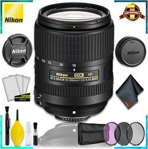 Nikon AF-S DX VR Nikkor 18-300MM Lens (Intl Model) + 3pcs UV Lens Filter Kit + Cleaning Kit