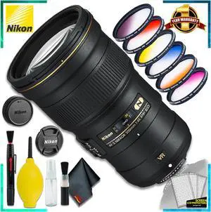 Nikon AF-S NIKKOR 300mm f4E PF ED VR Lens (Intl Model) + Vivitar Graduated Color Filter Set + Cleaning Kit