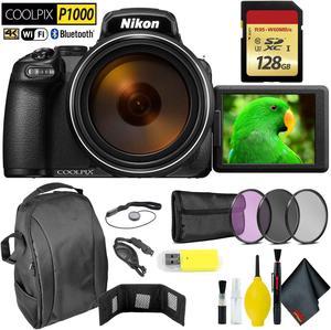 Nikon COOLPIX P1000 Digital Camera + 128GB Memory Card Extreme Kit Intl Model