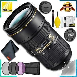 Nikon AF-S NIKKOR 24-70mm f/2.8E ED VR (Intl Model) + 3pcs UV Lens Filter Kit + Cleaning Kit
