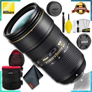 Nikon AF-S NIKKOR 24-70mm f/2.8E ED VR (Intl Model) + 8 Inch Vivitar Premium Lens Case + Cleaning Kit