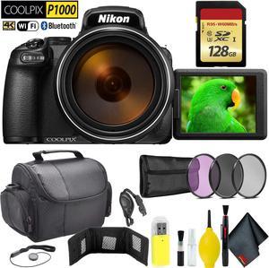 Nikon COOLPIX P1000 Digital Camera + 128GB Memory Card Travel Kit Intl Model