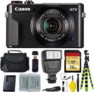 Canon PowerShot G7 X Mark II Point and Shoot Digital Camera  Extra Battery  Digital Flash  Camera Case  16GB Class 1