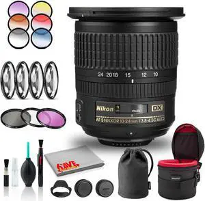 Nikon AF-S DX NIKKOR 10-24mm f/3.5-4.5G ED Lens (INTL Model) - Essential Bundle