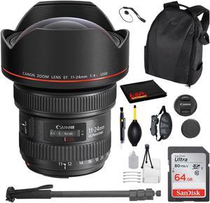 Canon EF 11-24mm f/4L USM Lens (9520B002) Essential Bundle Kit for Canon EOS - International Model No Warranty