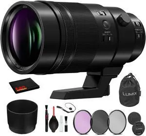 Panasonic Leica DG Elmarit 200mm f/2.8 POWER O.I.S. Lens with Bundle: 3PC Filter Kit + Deluxe Lens Cleaning Kit + More