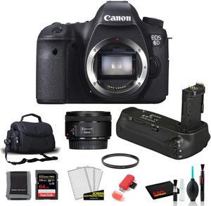 Canon 6D Digital Camera Body with Canon EF 50mm f/1.8 STM Lens + More (International Model)