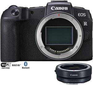 Canon EOS RP Mirrorless Camera 26.2MP Portable Full Frame Body Only 3380C002 with Lens Mount Adapter EF-EOS R Adapts EF