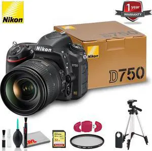 Nikon D750 DSLR Camera with 24-120mm Lens + 1 Year Extended Warranty, USB SD Card Reader + More