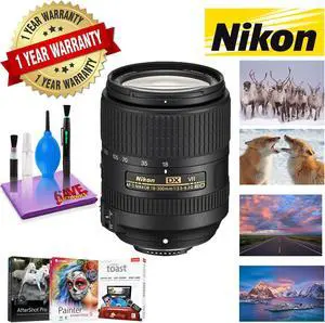 NIKON 18-300MM F/3.5-6.3G ED AF-S DX VR Lens with 1 Year Warranty and Corel Mac Photo Essentials Software Kit - Includes