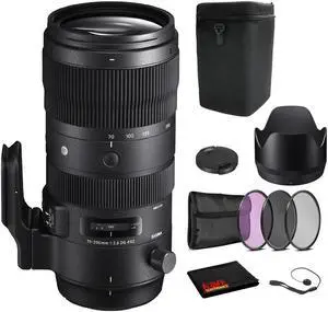 Sigma 70-200mm f/2.8 DG OS HSM Sports Lens for Canon EF with Bundle: 3pc Filter Kit + More