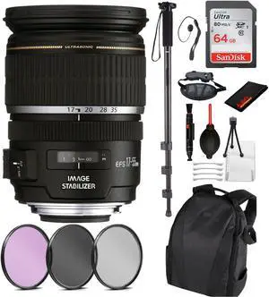 Canon EF-S 17-55mm f/2.8 IS USM Lens (1242B002) Essential Bundle Kit for Canon EOS - International Model No Warranty