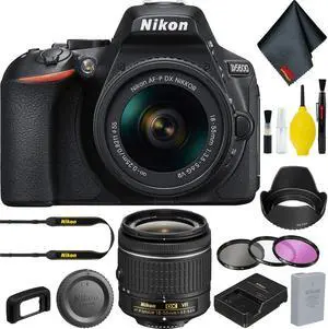 Nikon D5600 DSLR Camera with 18-55mm Lens w/Tulip Lens Hood