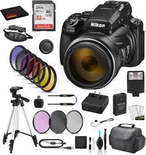 Nikon COOLPIX P1000 Digital Camera Bundle Includes SanDisk 32GB SD Card  9PC Filter Kit  MORE  International Model